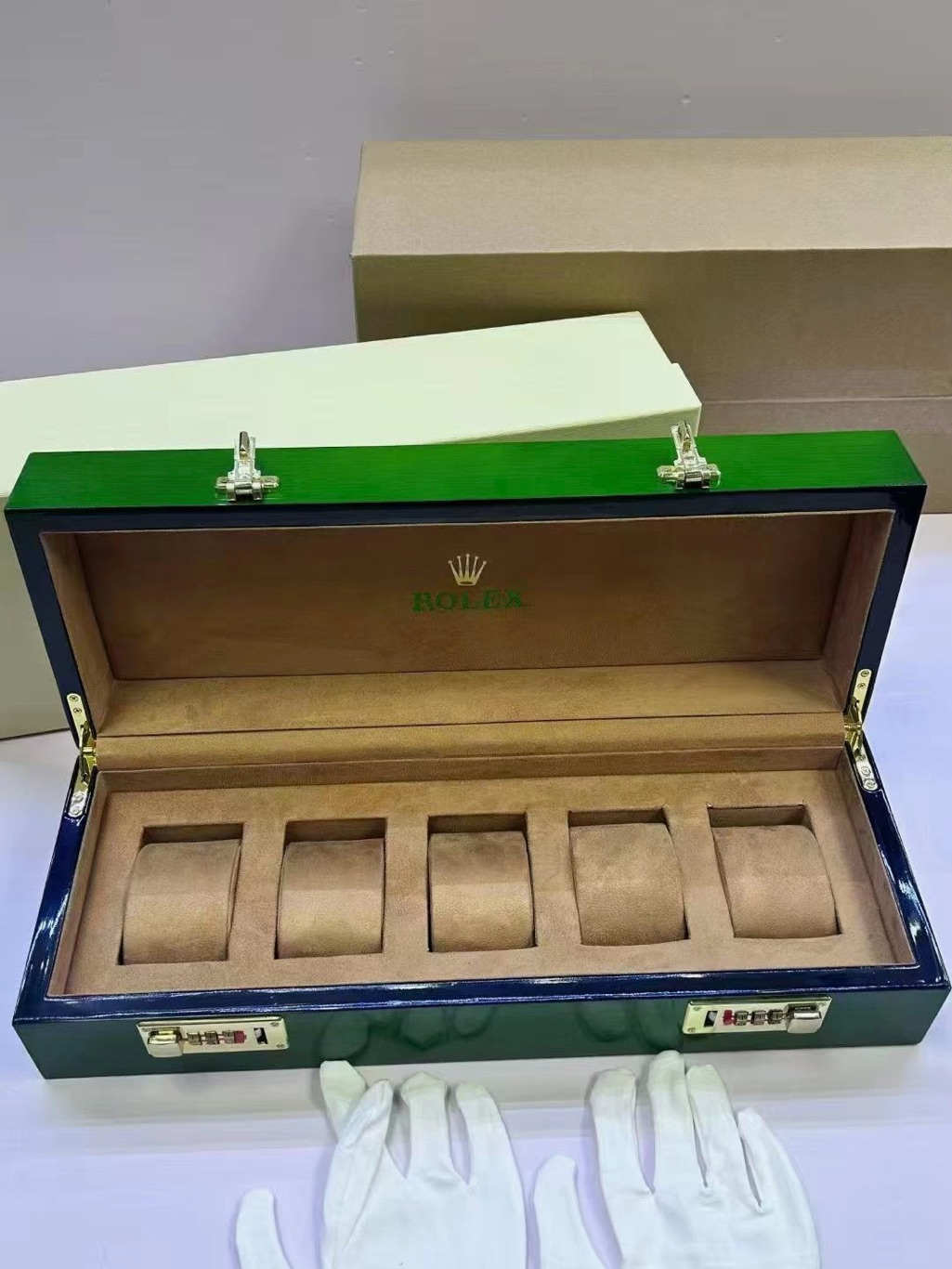 Rolex Green And Gold MultiWatch Display Case